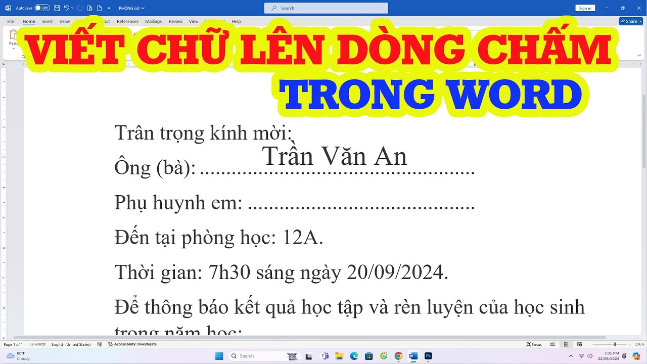 Cách Viết Chữ Đè Lên Dấu Chấm Trong Word Gallery 1