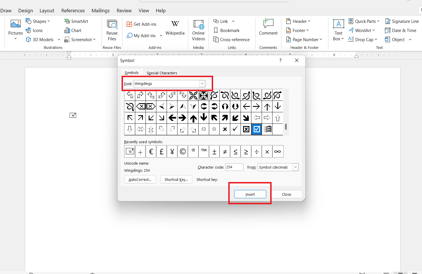 Cách tạo ô vuông nhỏ trong Word Gallery 1