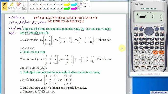 Cách Bấm Ma Trận Nghịch Đảo Gallery 2