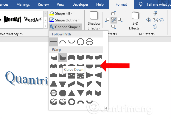 Cách làm chữ lượn sóng trong Word Gallery 2