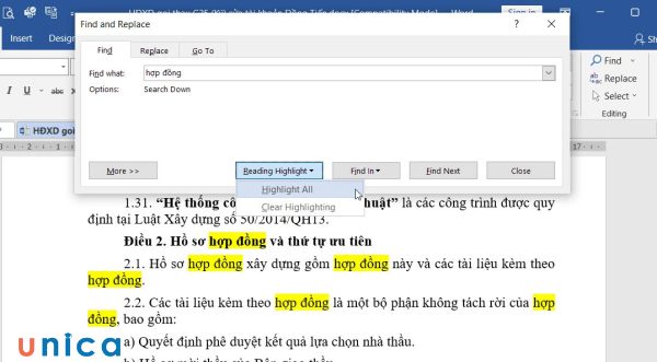 Nhắc lại tiêu đề trong Word Gallery 1