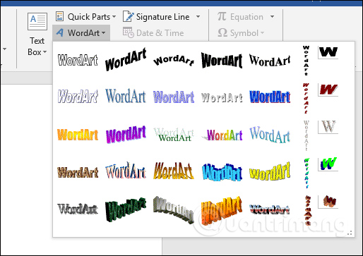 Tạo Chữ Uốn Lượn Trong Word Gallery 1