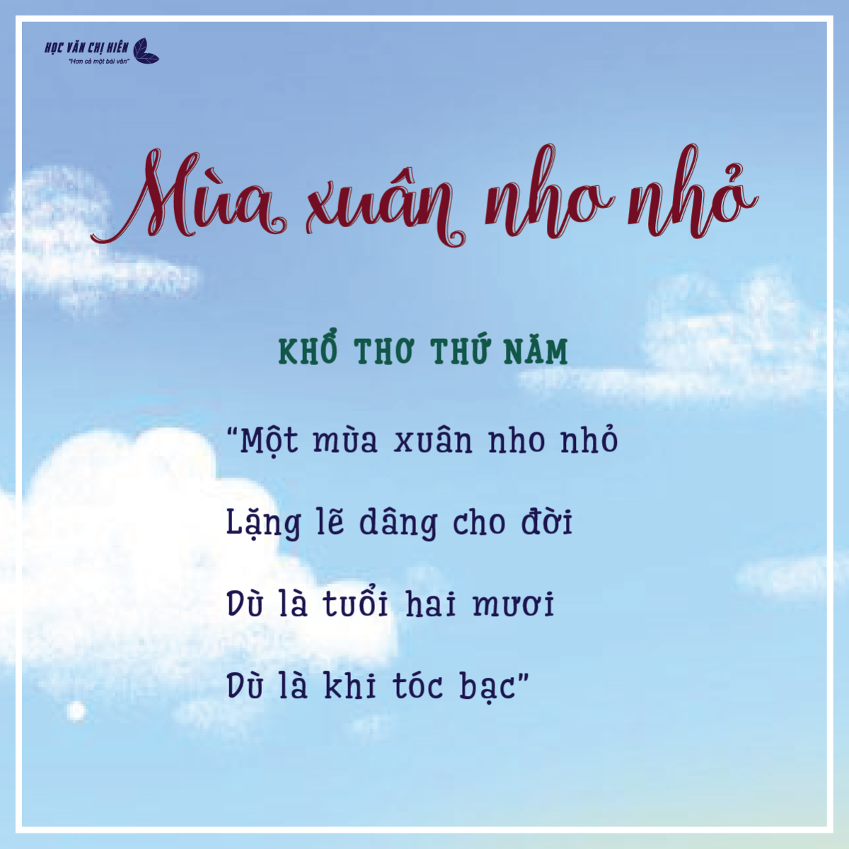 Một Mùa Xuân Nho Nhỏ Lặng Lẽ Dâng Cho Đời Gallery 2