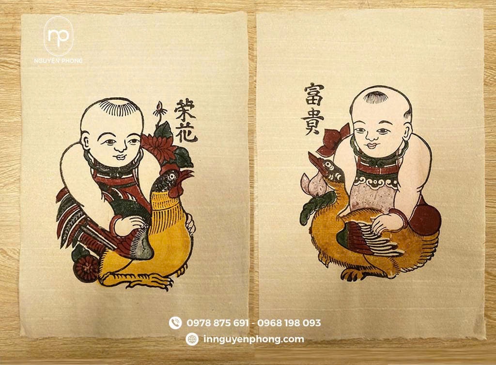 Tranh Đông Hồ vẽ trên chất liệu gì? Gallery 2