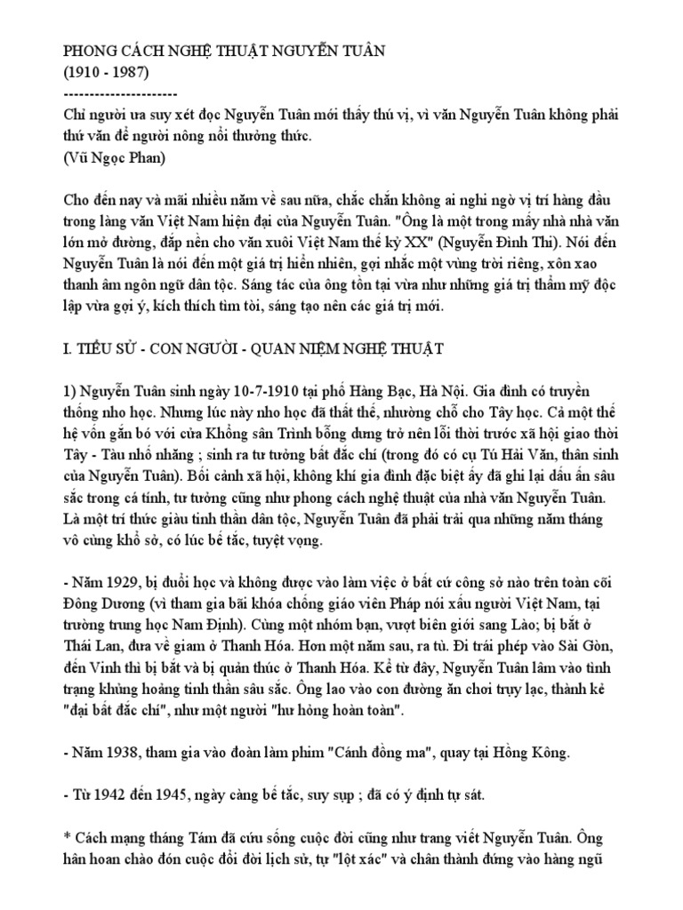 Phong cách nghệ thuật Nguyễn Tuân: Một bức tranh văn chương đầy màu sắc Gallery 1