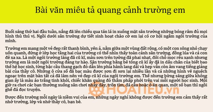 Tả Quang Cảnh Trường Em Trước Giờ Vào Học Gallery 2