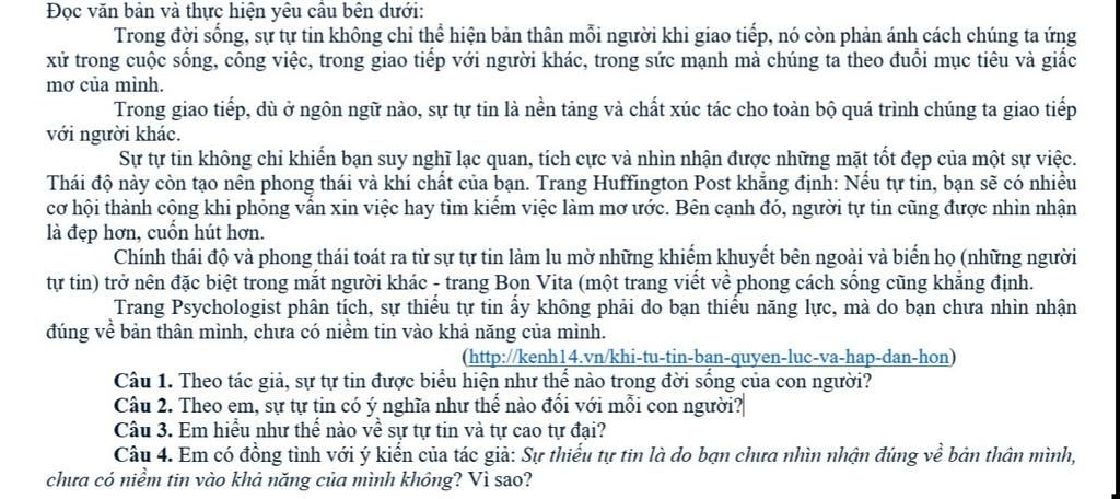 Trong đời sống, sự tự tin không chỉ thể hiện bản thân mỗi người khi giao tiếp Gallery 1