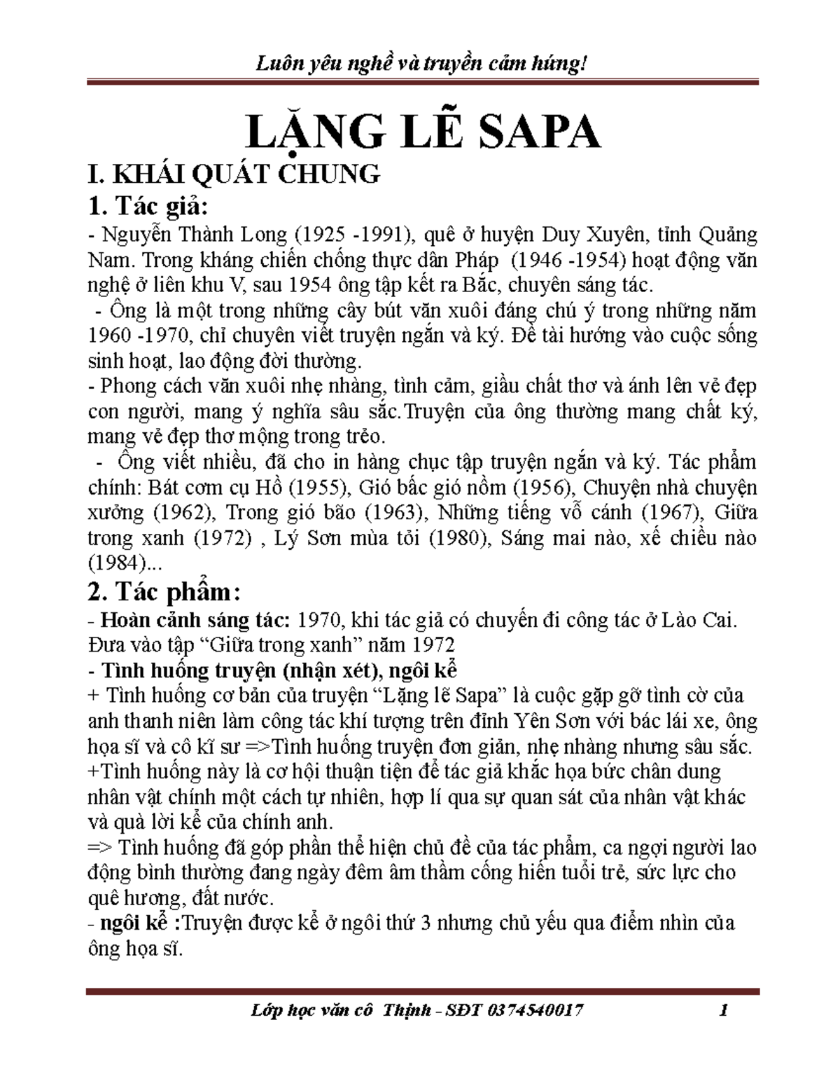 Giải thích ý nghĩa nhan đề Lặng lẽ Sa Pa Gallery 2