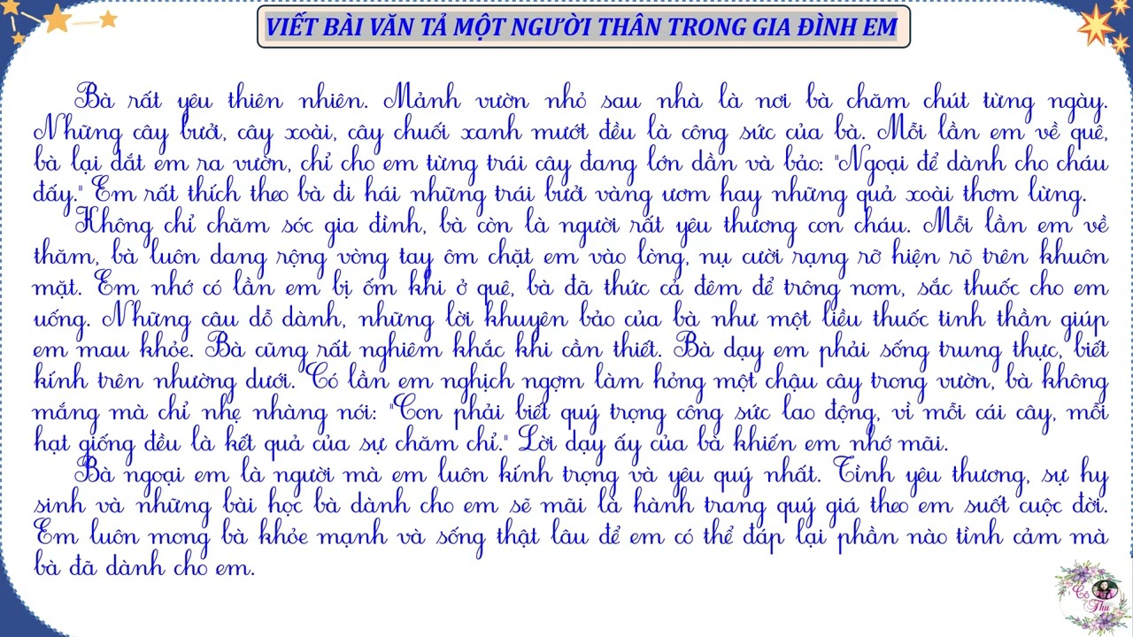 Tả Bà Nội Lớp 5