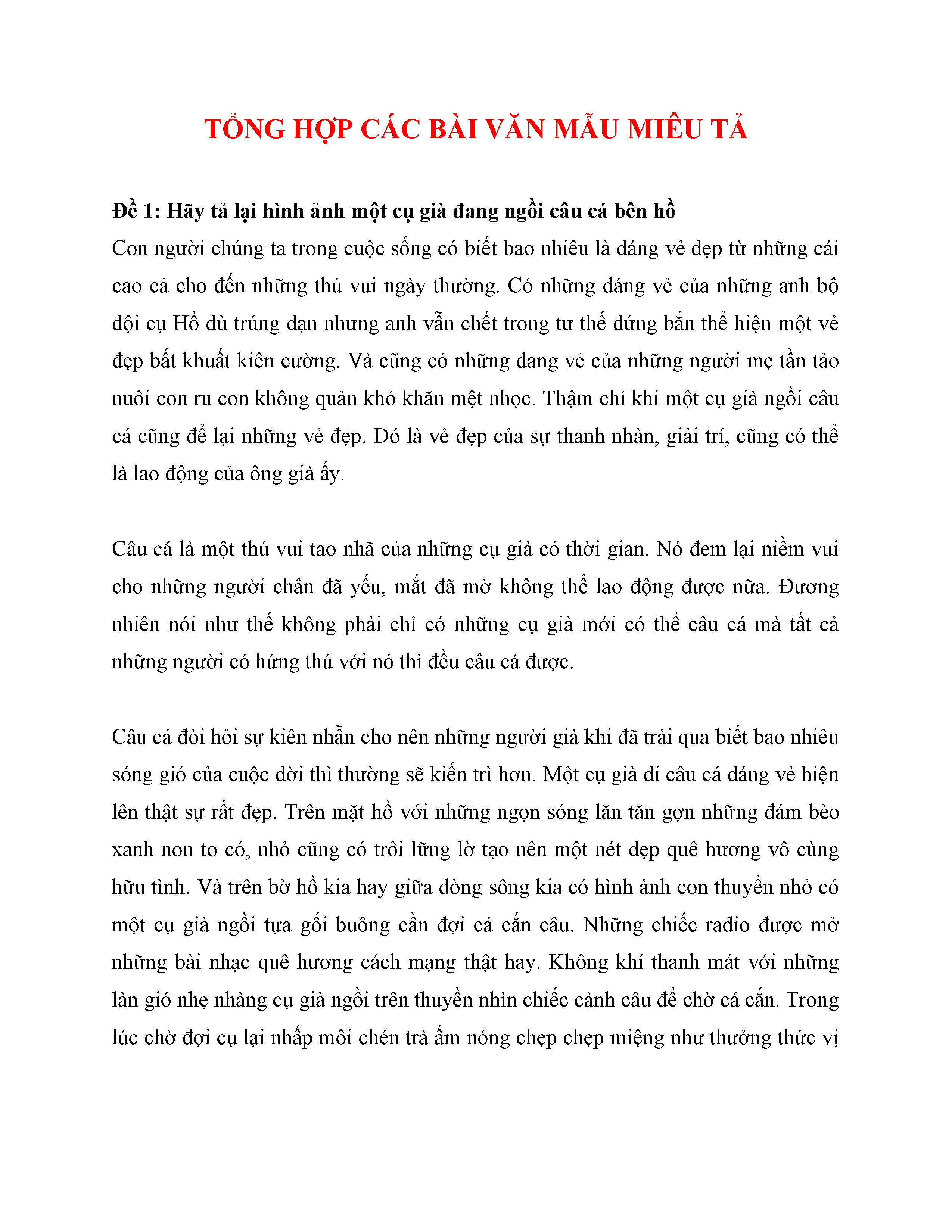 Tả Bài Văn