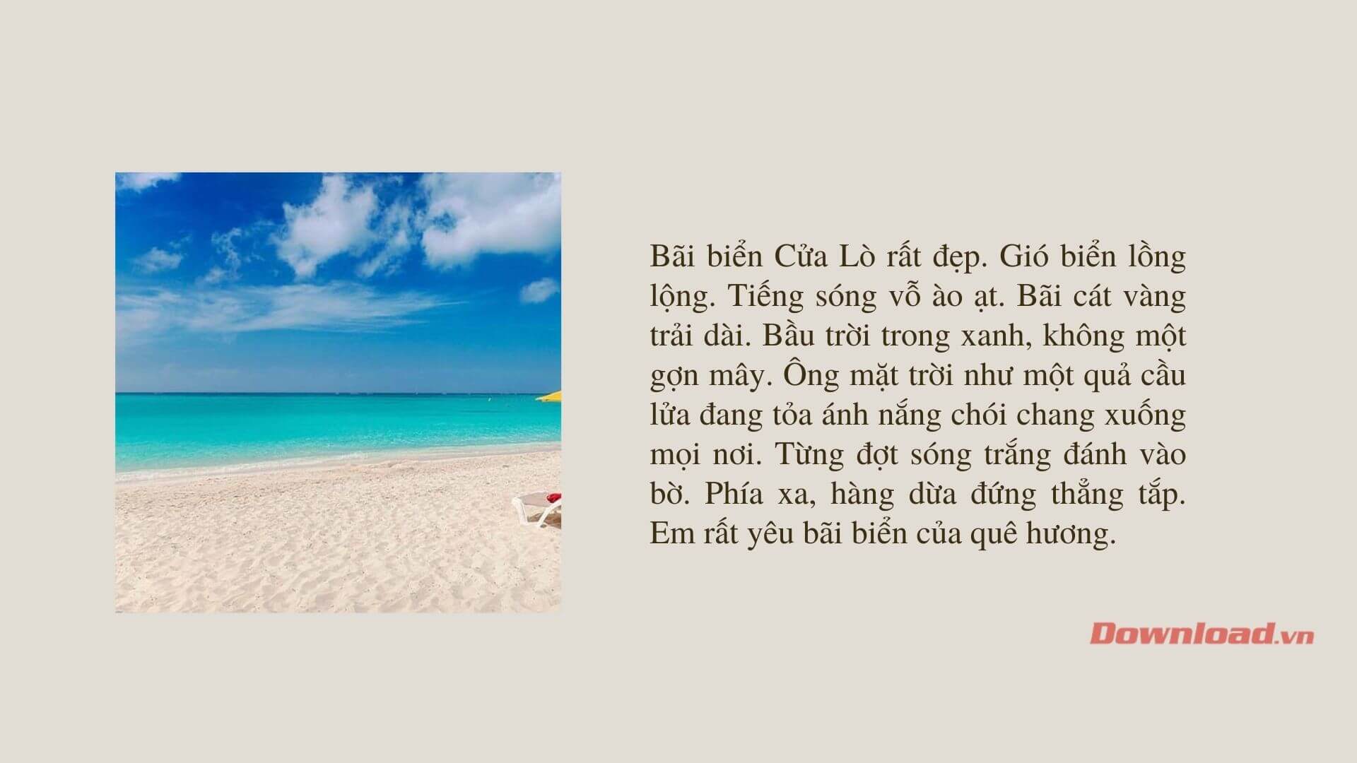 Tả Cảnh Biển Cửa Lò Lớp 3
