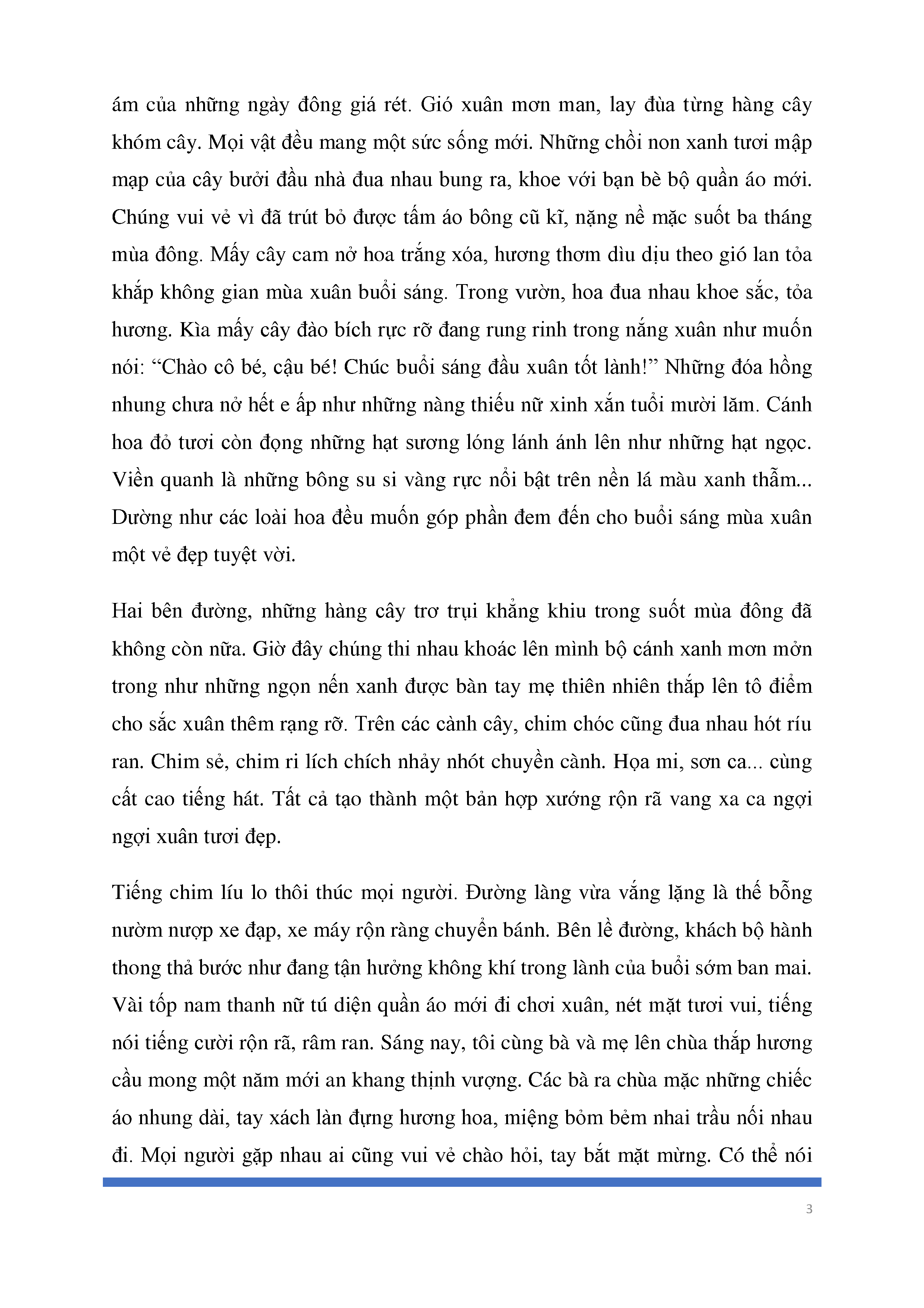 Tả cảnh buổi sáng ở quê hương em