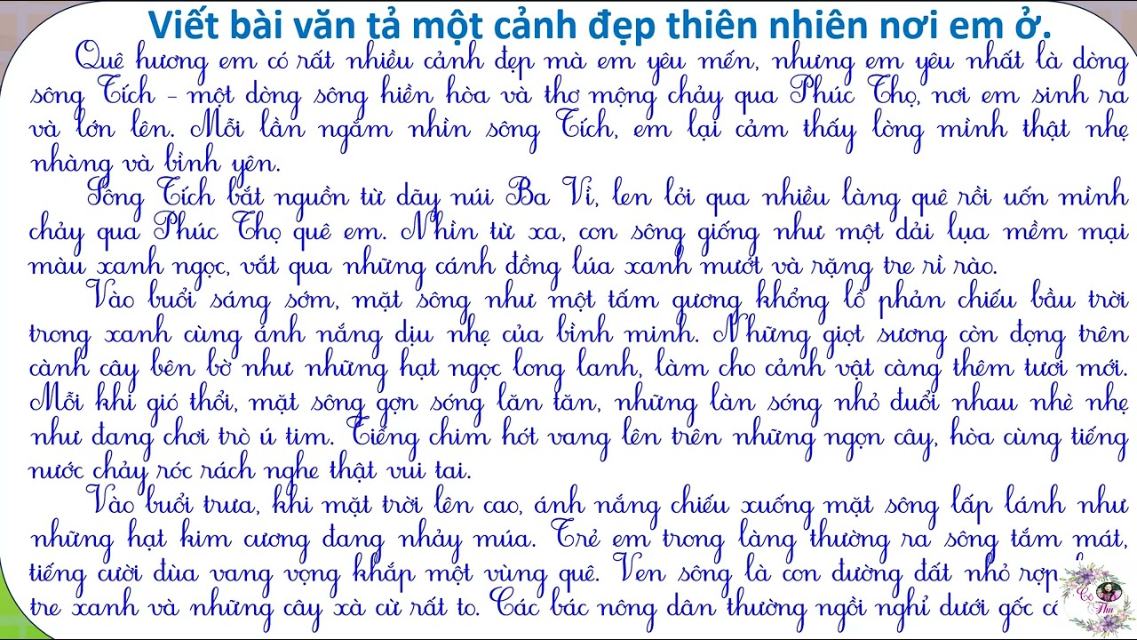 Tả cảnh nơi em ở