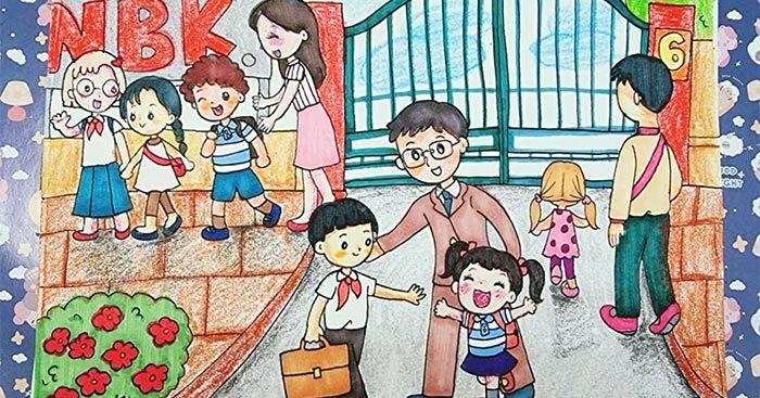 Tả cảnh trường em lúc tan học
