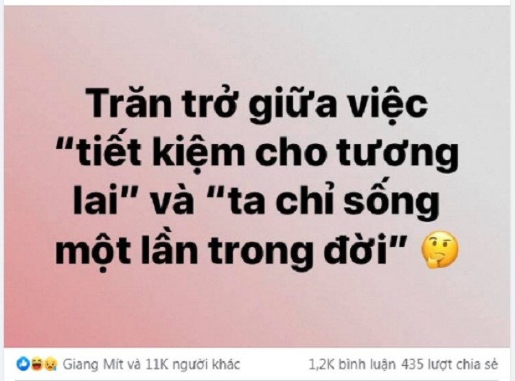Ta Chỉ Sống Một Lần Trên Đời Hay Tiết Kiệm?