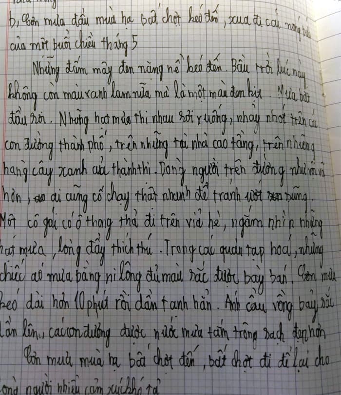 Tả cơn mưa mùa xuân