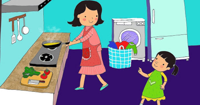 Tả hoạt động của mẹ đang nấu ăn
