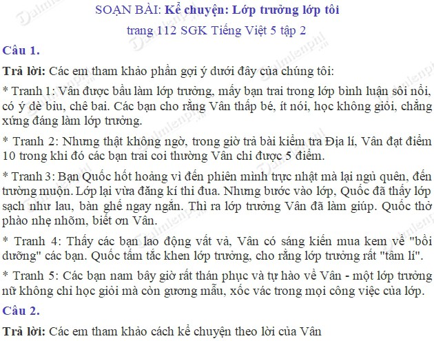 Tả lớp trưởng lớp em ngắn gọn