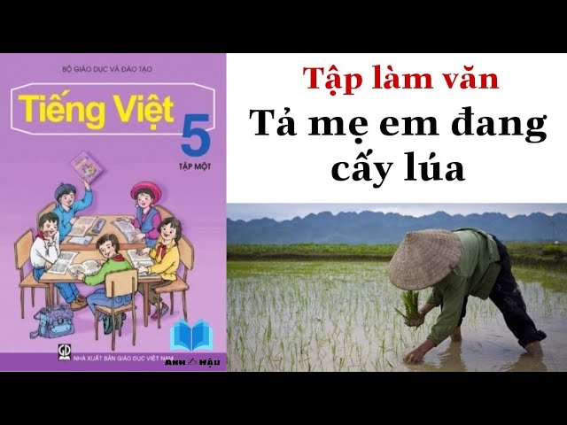 Tả mẹ đang cấy lúa