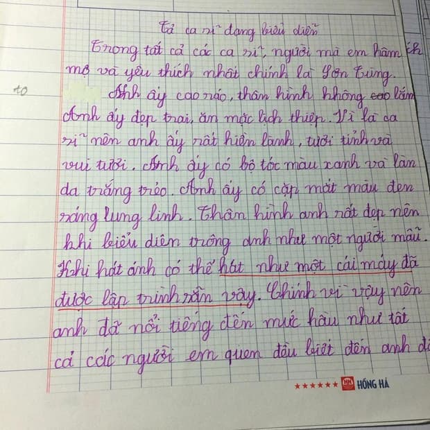 Tả một ca sĩ