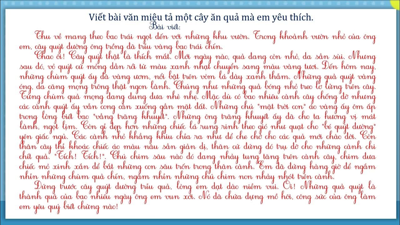 Tả một cây ăn quả