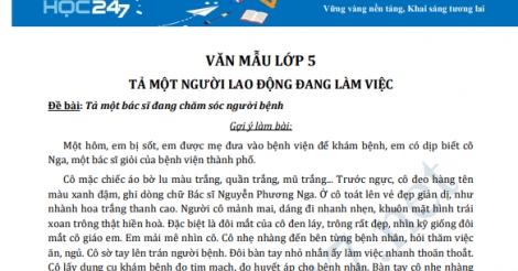 Tả một người đang làm việc lớp 5
