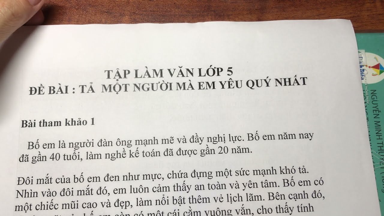 Tả một người mà em yêu quý nhất lớp 5