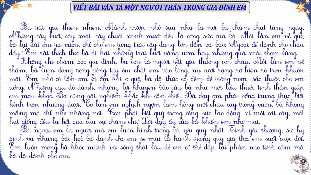 Tả người thân của em