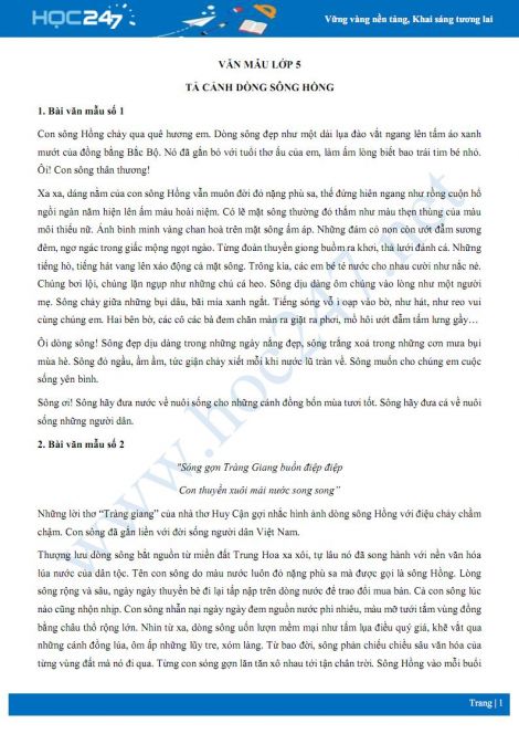 Tả Sông Hồng Lớp 5 Gallery 2