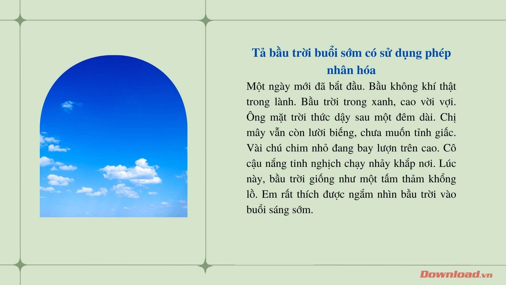 Tả về bầu trời lớp 3