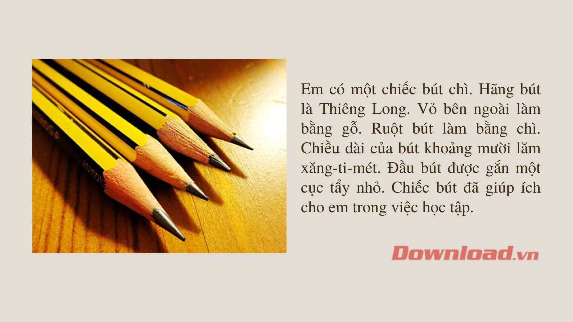 Tả cây bút chì lớp 2