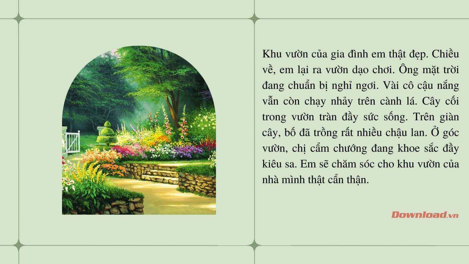 Tả về khu vườn nhà em ngắn nhất