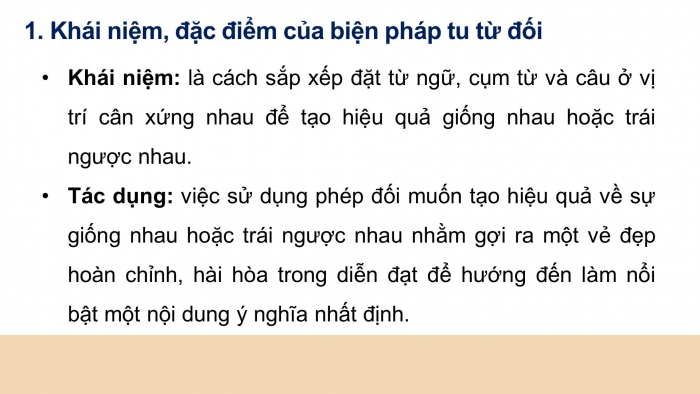 Tác dụng của phép đối