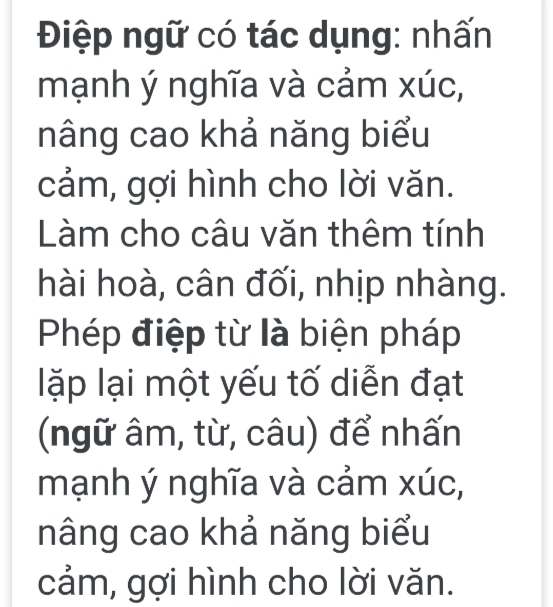 Tác dụng của phép tu từ điệp ngữ