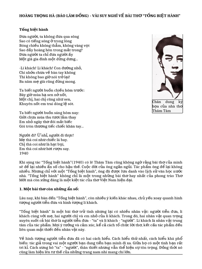 Tống Biệt Hành Ngữ Văn 11: Phân tích chi tiết và toàn diện Gallery 1
