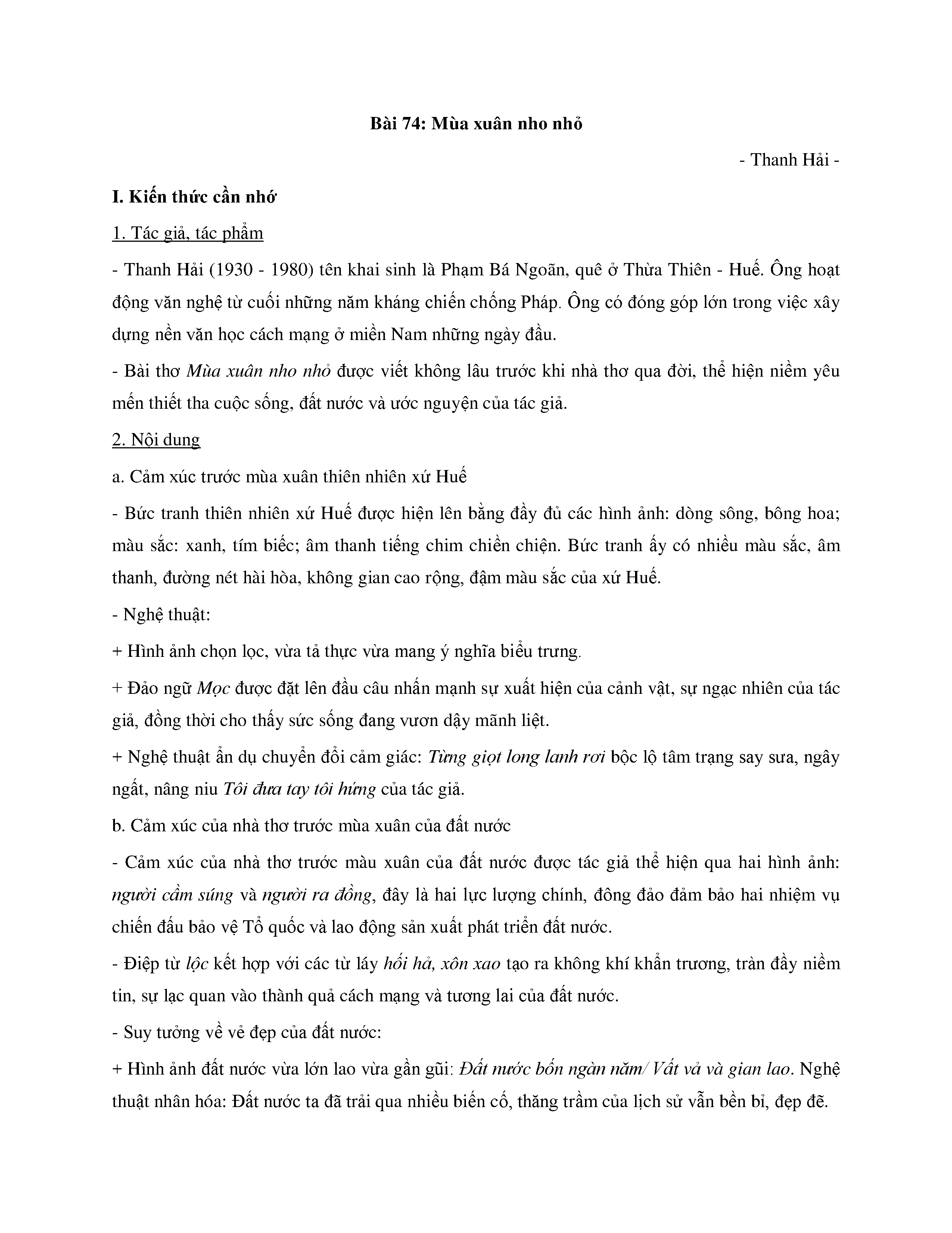 Tài Liệu Mùa Xuân Nho Nhỏ