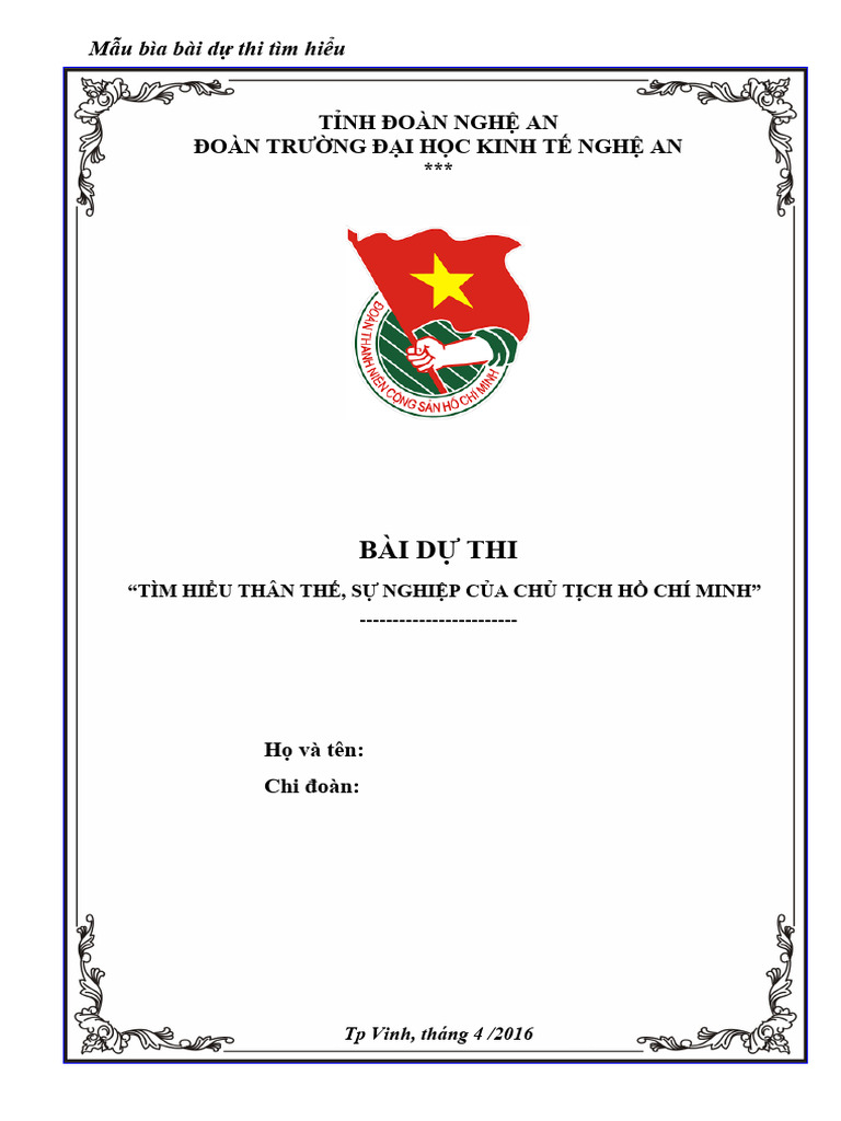Tải Mẫu Bìa Bài Dự Thi Đẹp