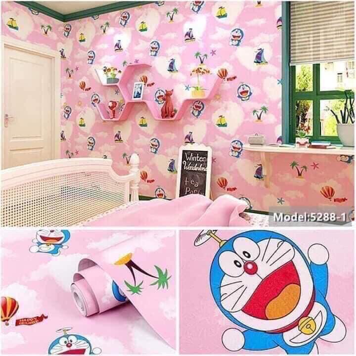 Giấy Dán Tường Doremon Hồng Gallery 1