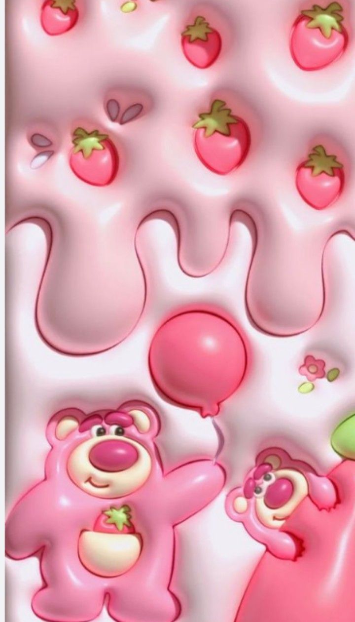 Hình nền điện thoại hình gấu dâu đáng yêu Gallery 1