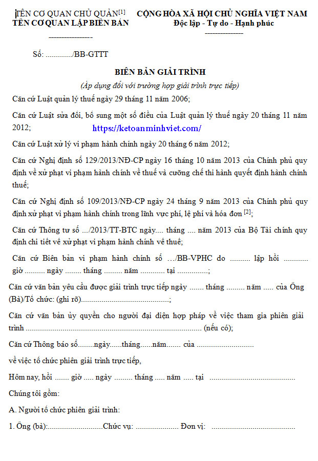 Mẫu Biên Bản Giải Trình Chi Tiết và Chuẩn SEO Gallery 2