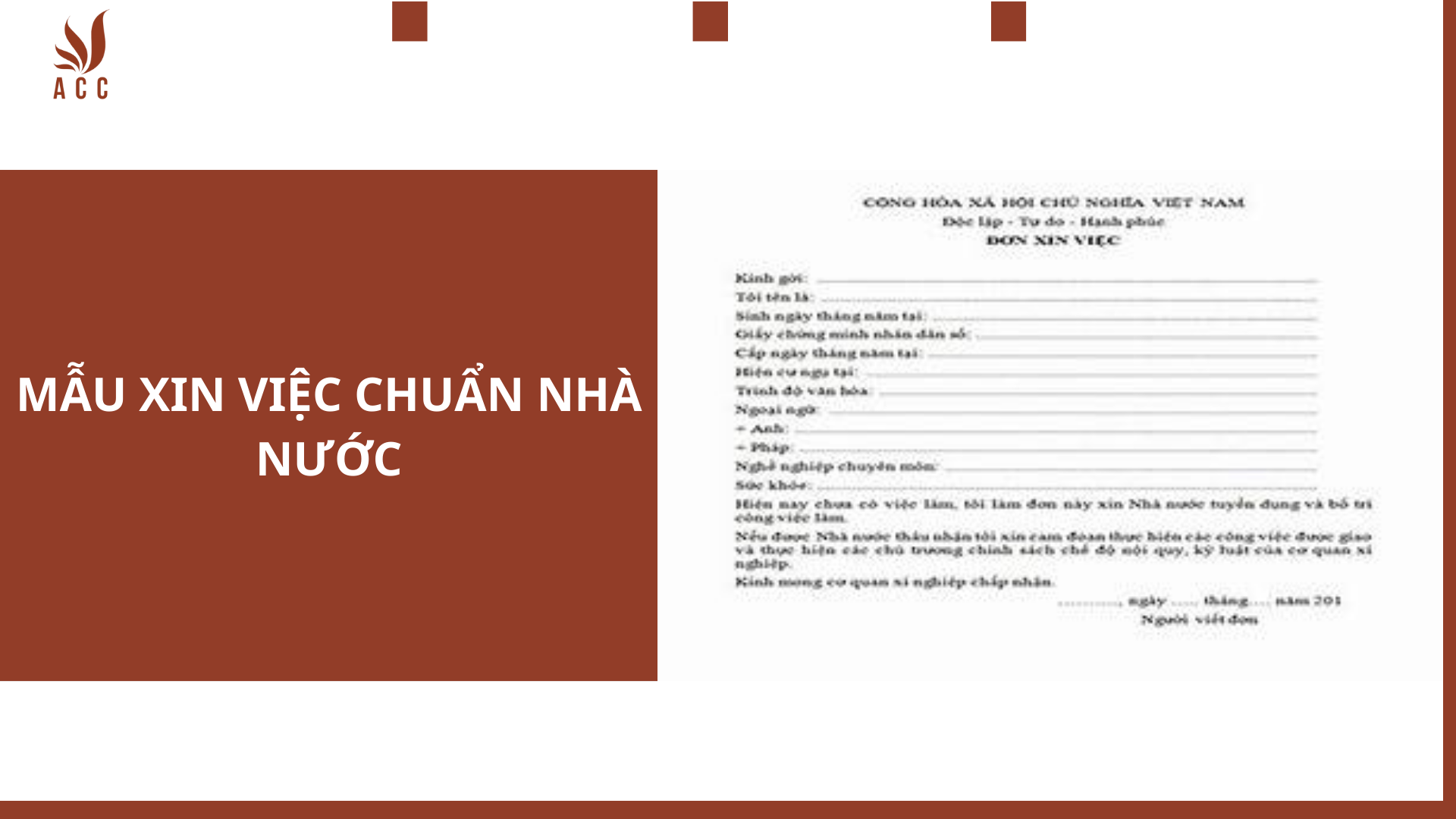 Mẫu đơn xin việc nhà nước Gallery 2