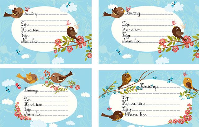 Mẫu Nhãn Vở Word Gallery 1