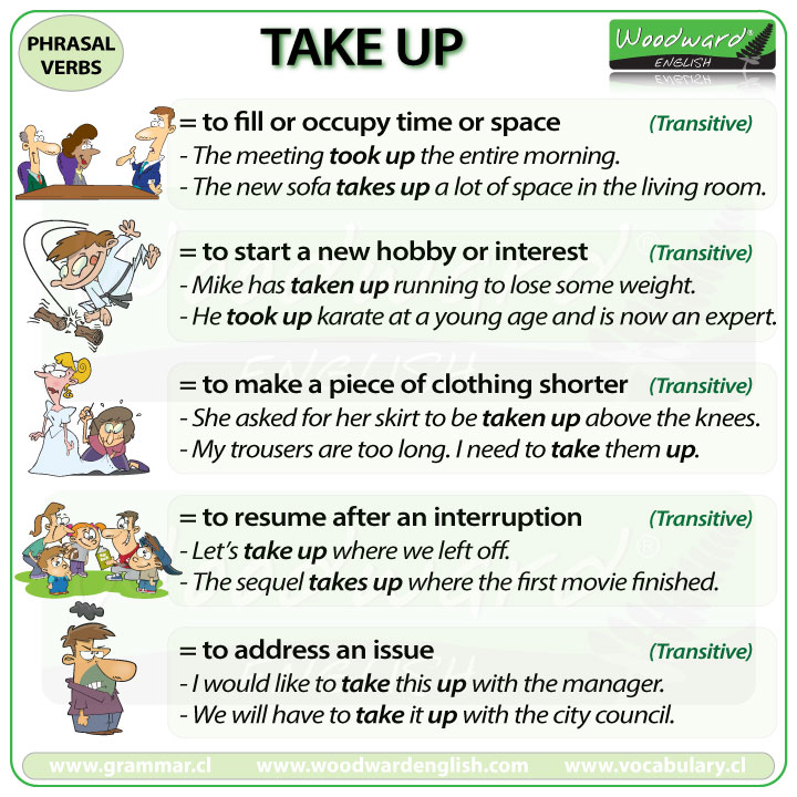 Take Up Phrasal Verb: Nghĩa, Ví dụ và Cách Sử Dụng