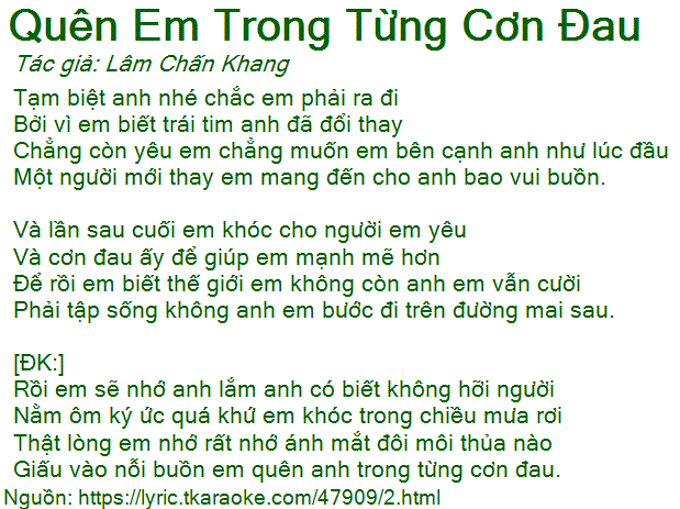 Tạm biệt anh nhé, chắc em phải ra đi