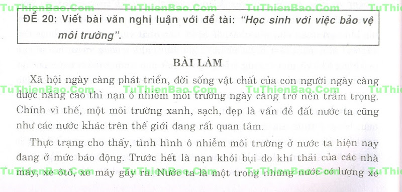 Bài Văn Nghị Luận Về Vấn Đề Bảo Vệ Môi Trường Gallery 1