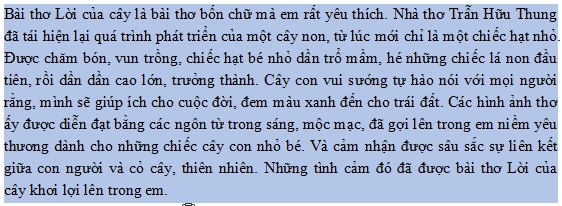 Cảm xúc về bài thơ Lời của cây Gallery 1