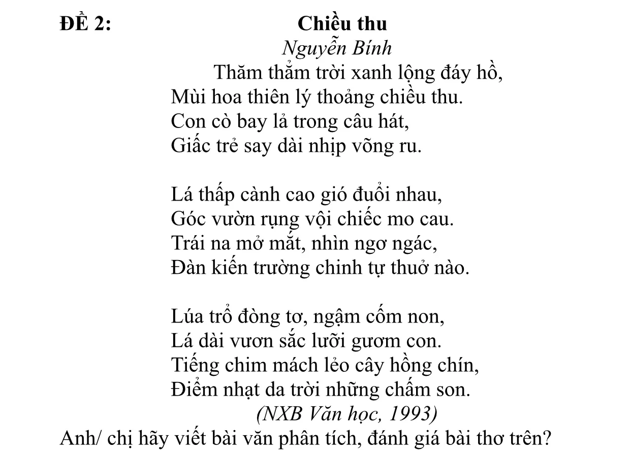 Chiều Thu Nguyễn Bính -  Tâm Trạng, Hình Ảnh Và Giá Trị Văn Học Gallery 1