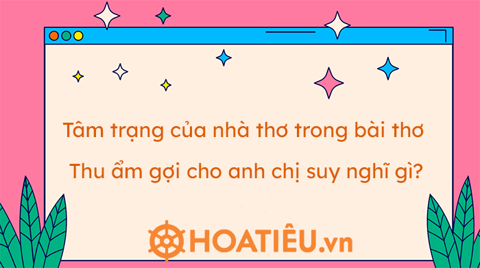 Tâm trạng nhà thơ trong bài Thu ẩm gợi cho tôi suy nghĩ gì?