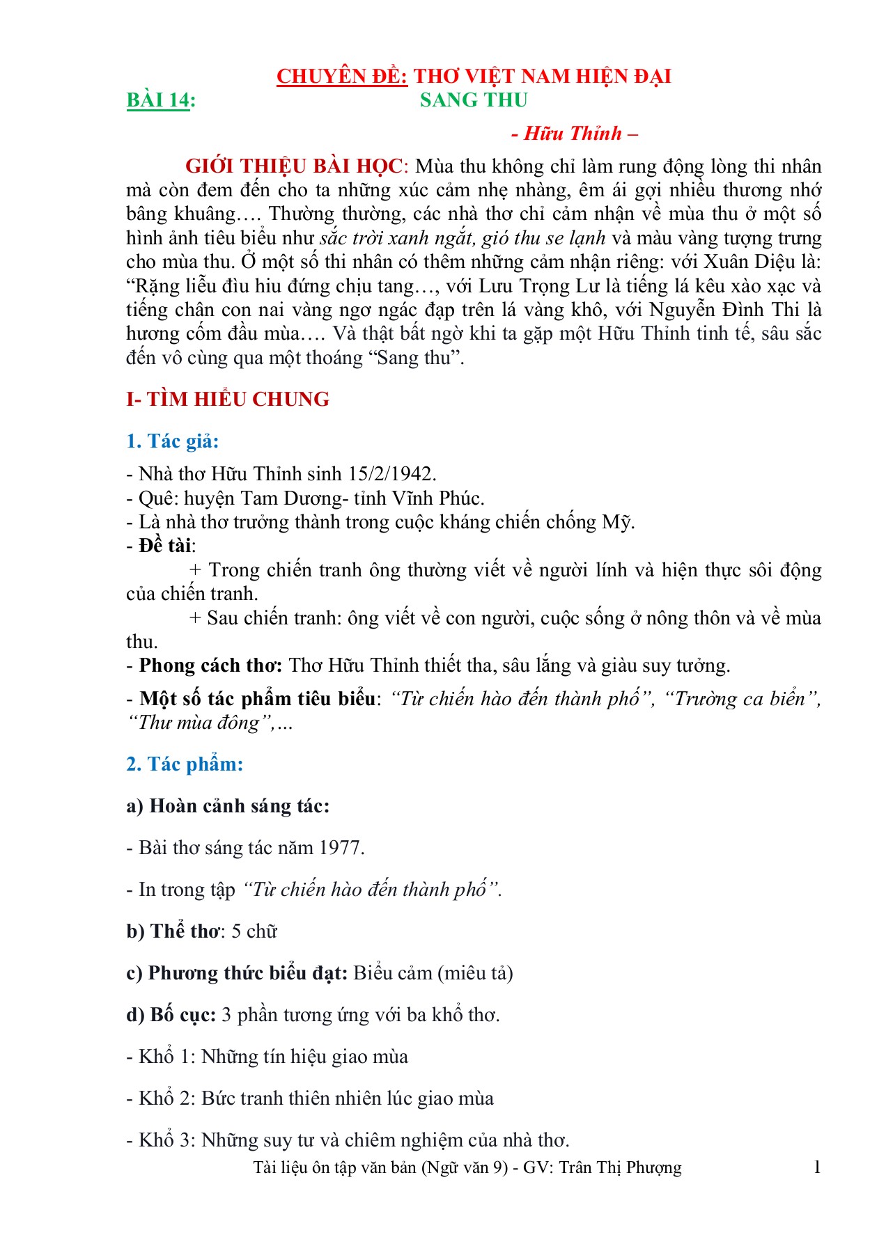 Hoàn cảnh ra đời Sang Thu Gallery 2