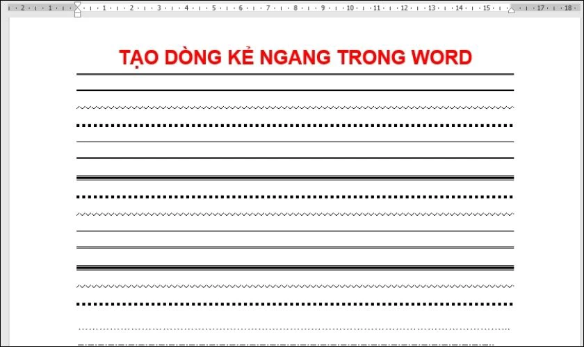 Tạo Đường Kẻ Ngang Trong Word